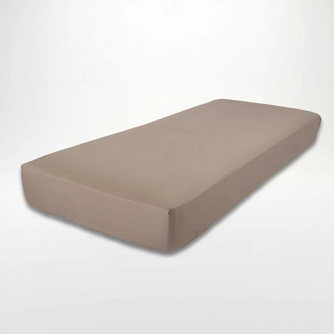 Taupe 100% Katoensatijn Hoeslaken