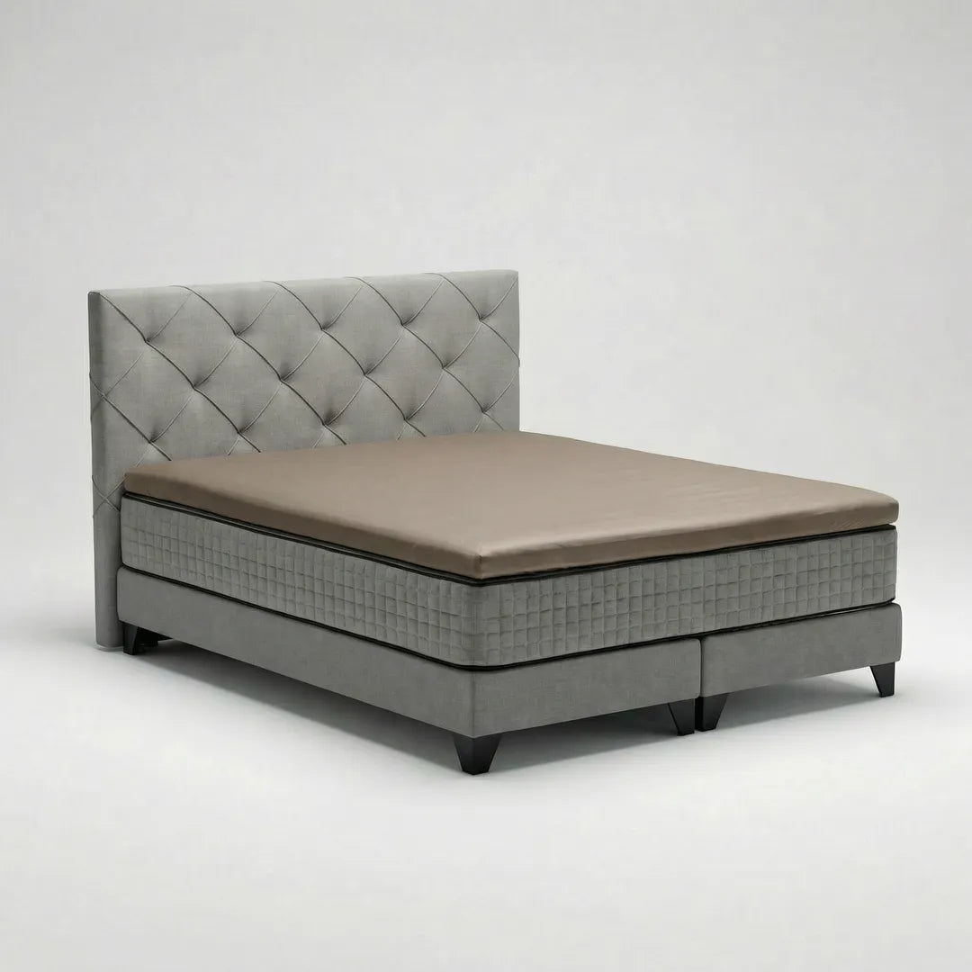 Taupe 100% Katoensatijn Topper hoeslaken