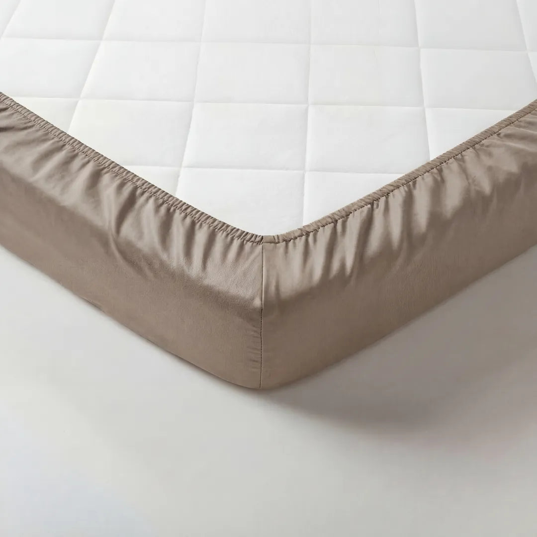 Taupe 100% Katoensatijn Topper hoeslaken