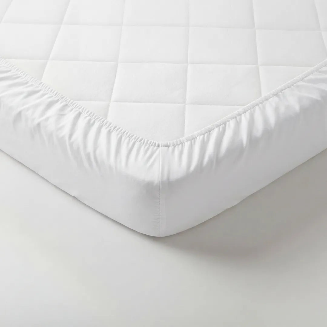 Wit 100% Katoensatijn Topper hoeslaken